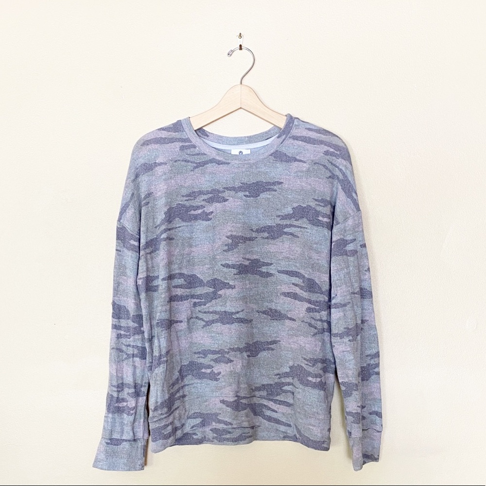 SUNDRY camo pullover crewneck sweater